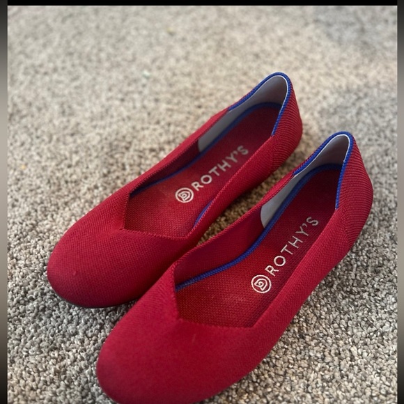 Rothys shoes the flat red sustainable dress shoes size 9 vegan - Picture 2 of 5